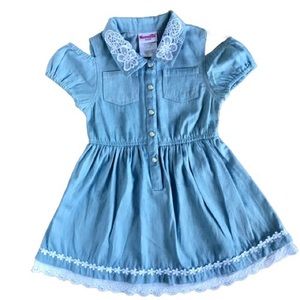 NANETTE Girls Denim Dress Size 3T 100% COTTON